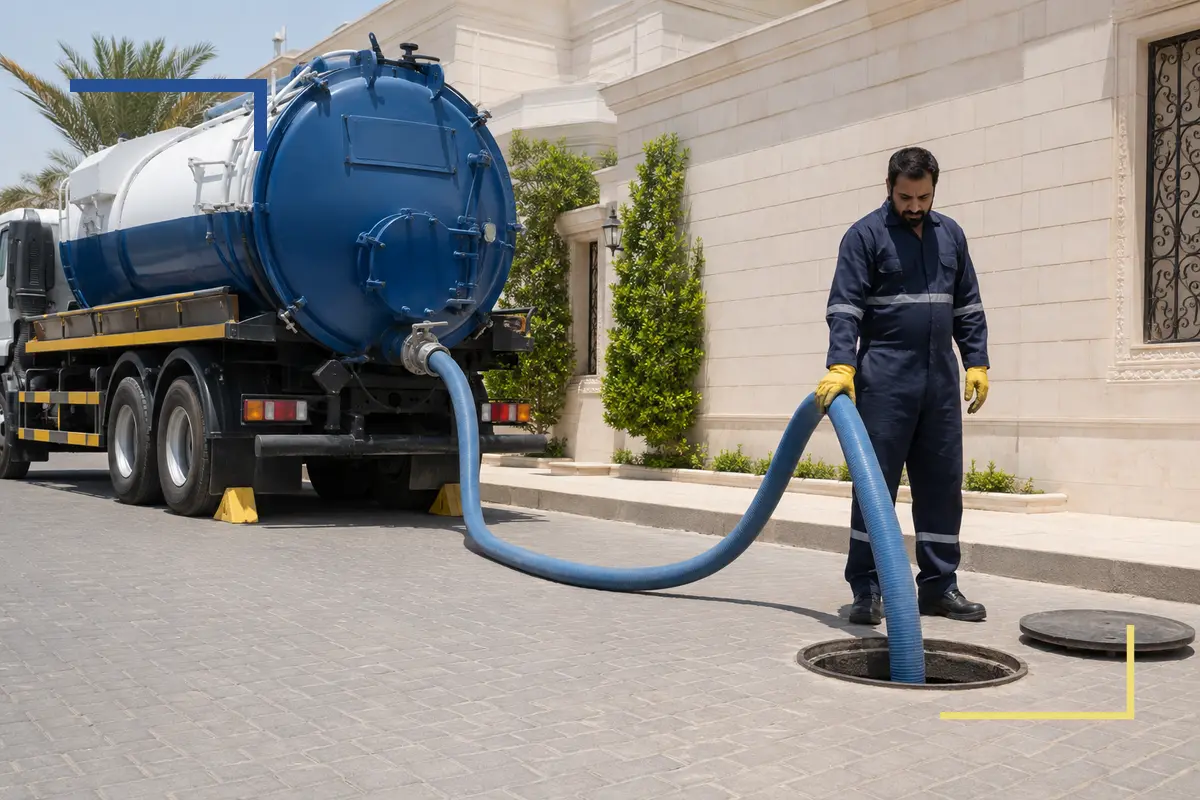 تجهيز خرطوم تنكر مجاري الكويت لشفط مياه الصرف
